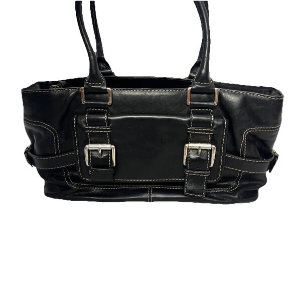 Michael Kors Womens Black Leather Satchel Bag Purse Handbag - Picture 1 of 16
